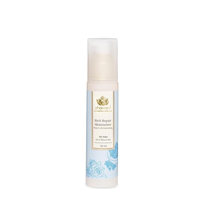 Shankara Rich Repair Moisturizer – Silky Ayurvedic Cream with Arjun, Gotu Kola & Shea Butter – Hydrating Face Moisturizer for Dry, Flaky Skin – Clean & Vegan (50ml)