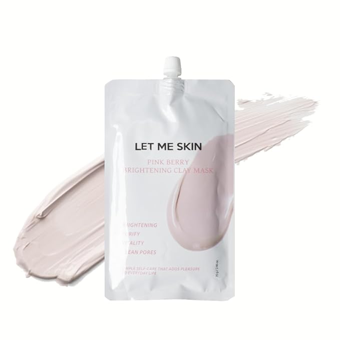 LET ME SKIN Pink Berry Clay Mask 70g – 10 Berry Complex, Deep Cleansing & Pore Care Wash-Off Facial Mask for Smooth, Radiant-Looking Skin