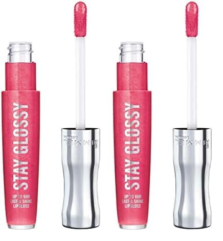 Rimmel Stay Glossy 6HR Lip Gloss, Ready to Flamingle, 0.18 Fl Oz (Pack of 2)