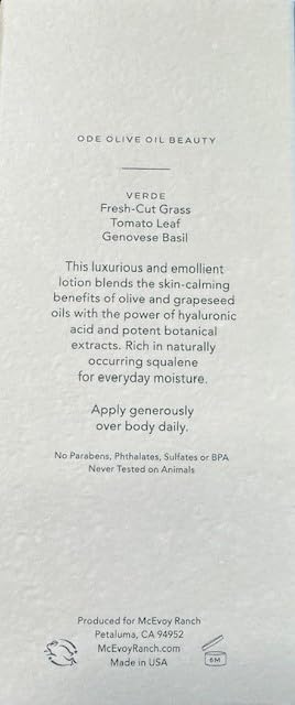 McEvoy Ranch Verde Hand & Body Lotion (2-pack) by ODE Olive Oil Beauty, Organic EVOO, Everyday Hydration, California Made