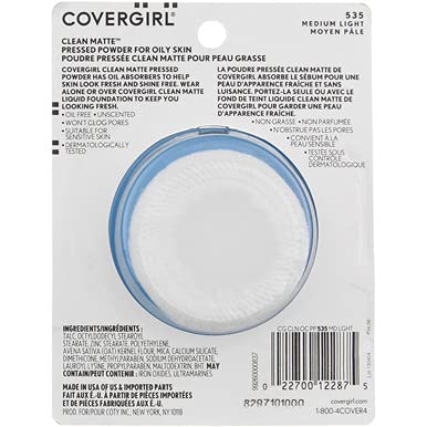 COVERGIRL Clean Matte Pressed Powder Medium Light, .35