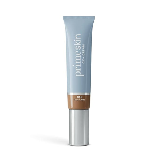 Prime Prometics PrimeSkin CC+ Cream for Mature Women – Lightweight Liquid-to-Powder Foundation – Blurs Pores & Covers Age Spots – Crease-Free, Hydrating & Soft-Matte Finish for Sensitive Skin (Rich)