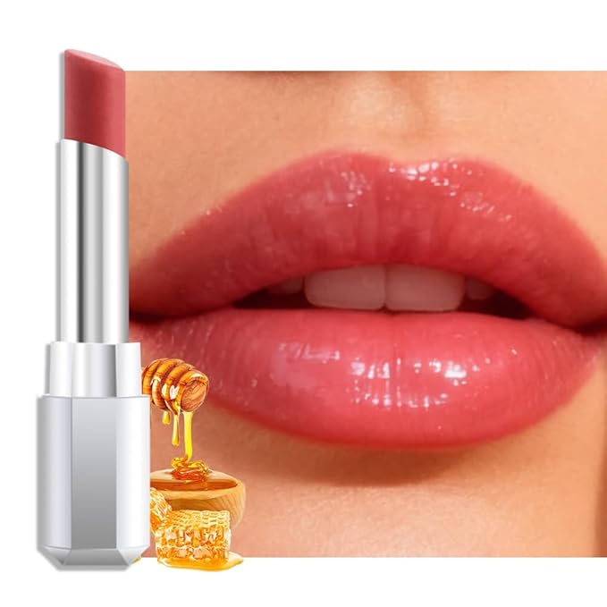 HHLTOH Nude Honey Lipstick Tinted Lip Balm - Shine Moisturizing Lipstick for Women, Natural Nourishing Hydrating Lip Color Gloss Stain for Dry Lips, Tint Sheer Lightweight Makeup, Vegan - 1Pc #04 Nude