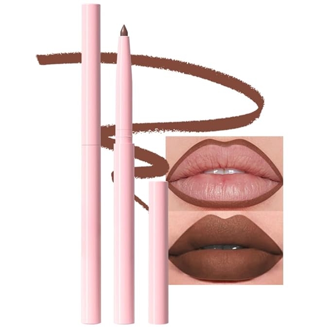 Brown Matte Lip Liner Pencil, Long-Lasting Creamy Formula for Shaping & Sculpting Lips, Retractable Lip Liner Crayon Lipstick 05#
