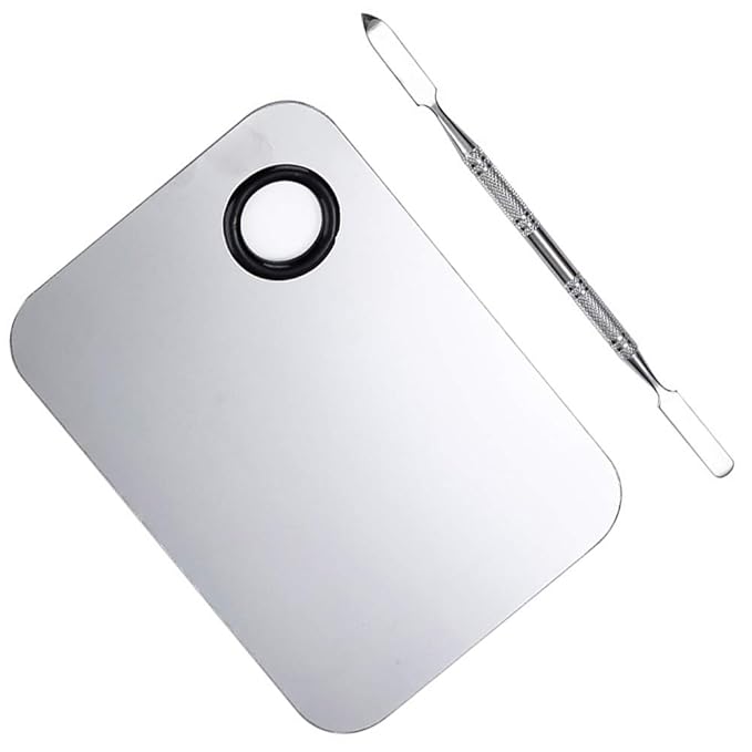 2 Pcs Stainless Steel Cosmetic Makeup Palette, Professional