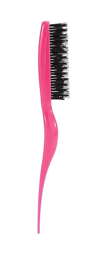 Cricket Amped Up Teasing Hair Brush - Adds Major Volume and Shine, Heat Resistant, Ideal for Slick Back, Updos & Detangling All Hair Types, with Ergonomic Handle and Sectioning Tip, Fuchsia