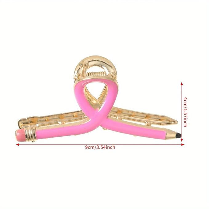 3Pcs Pencil Hair Clips for Women Teacher Hair Clips for Thick & Thin Hairs Pencil Claw Clip Teacher Barrettes Accessories for Styling Back to School Gifts for Girlfriend Sister