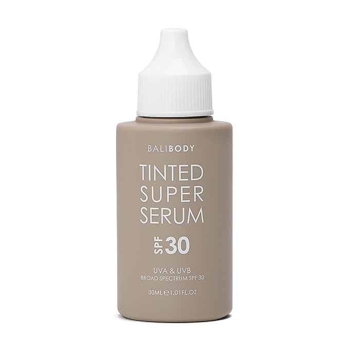 Bali Body Tinted Super Serum SPF30 | Natural Shade Daily Skincare for All Skin Types | Hyaluronic Acid Infused Skin Perfector for Glowing Skin | Vegan, Cruelty Free, Australian Made (30ml/1.01fl oz)