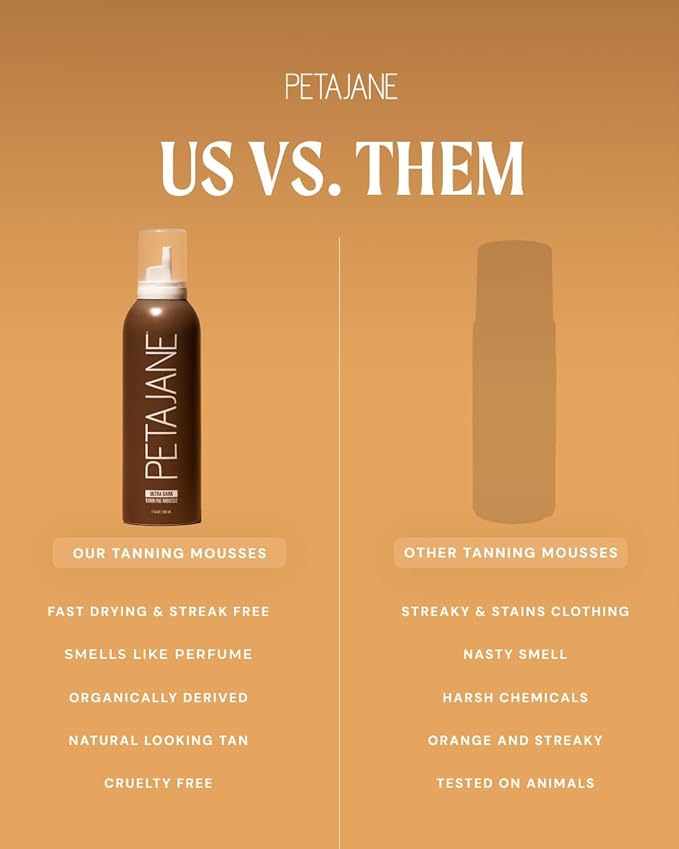 PETAJANE Ultra Dark Tanning Mousse, 7 Fl Oz, Pack of 2