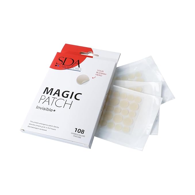 SDA LABORATORIES Magic Pimple Patch Invisible Hydrocolloid Acne Dots – Blemish & Clarifying Patches for Face & Body – Pore Cleansing Strips – 108 Count (Pack of 1)