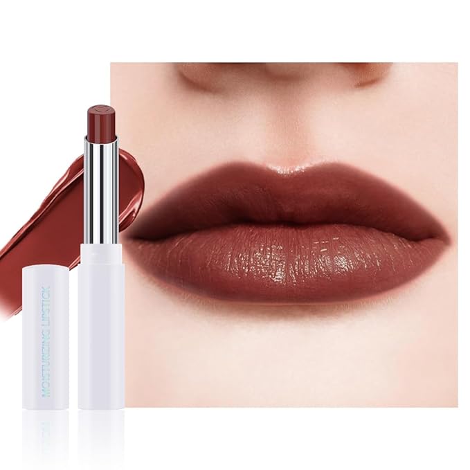 HHLTOH 1Pcs Tinted Lip Balm Moisturizing Lipstick – Waterproof Hydrating Matte Lip Balm for Women, Creamy Natural Color Stain for Dry Lips, Soft Matte Finish with Subtle Scent (#05 Deep Cherry Brown)