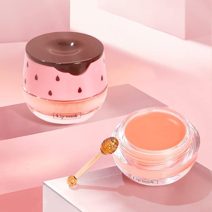 Strawberry Sleeping Lip Mask,Bee Lip Balm Wrinkle
