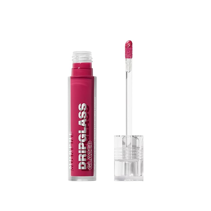 MORPHE Dripglass High Shine Lip Gloss - Semi-Sheer or Full Coverage Lip Color with Glass-Like Shine and Nonsticky Finish - Infused With Squalane & Vitamin E - Berry Stained (0.13 fl oz)