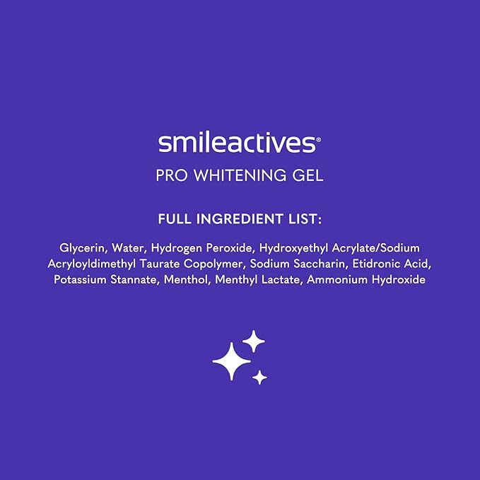 Smileactives Teeth Whitening Gel, Clinical-Grade Hydrogen Peroxide for Long Lasting White Teeth – Simply Add to Toothpaste to Permanently Remove Coffee Stains & More, 2 oz