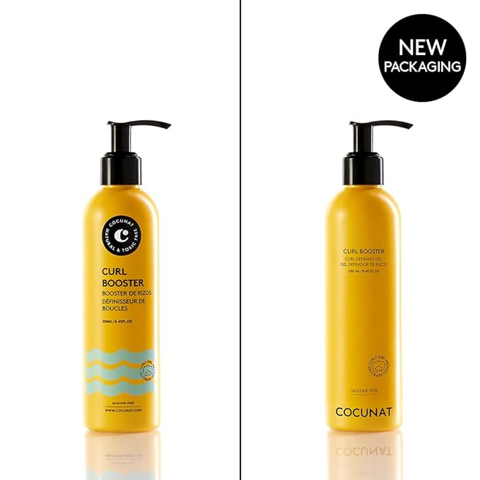 COCUNAT - Curl Booster Gel - Curl Cream for Curly Hair - Defines Soft Curls Without Frizz - With Argan Oil and Grapefruit for Hydrated, Bouncy Curls - Silicone & Sulphate Free - Curly Method - 250ml