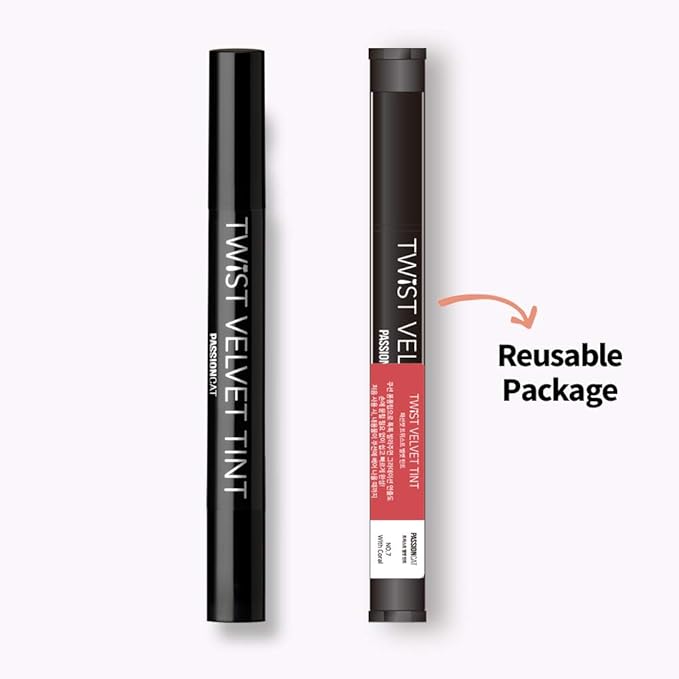 Long Lasting Lip Stain for Lips and Cheek Tint | High Pigment Color | lightweight Matte Finish | Weightless | Full Coverage | Twist Velvet Tint #7 (No.7)