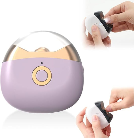 Electric Nail Clippers, 2026 New Electric Automatic Nail Trimmer with Light and Nail Scraps Storag, 360° Silent Auto Fingernail Cutter and Polishing Trimmer for Seniors Adults Men Women (Purple)
