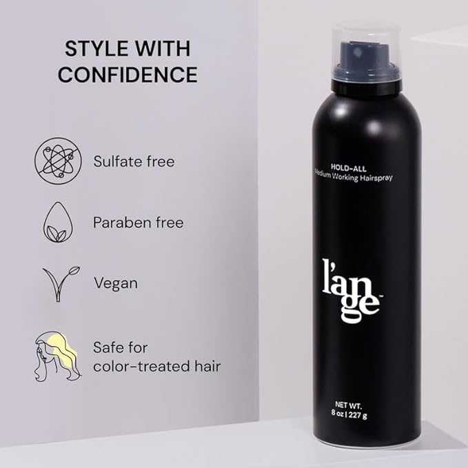 L'ANGE HAIR Hold-All Medium Working Hairspray | Brushable Hairspray | Touchable Finish & Flexible Hold | Hair Sprays For Women | Humidity Resistance & UV Protection | 8 oz