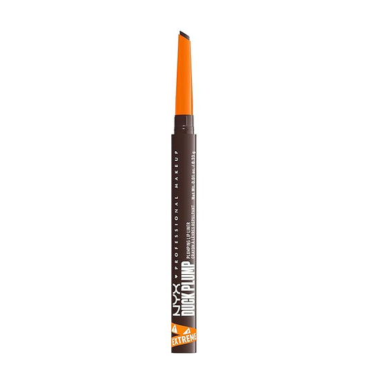 NYX PROFESSIONAL MAKEUP Duck Plump Plumping Lip Liner, Matte Pencil With Up To 10HR Wear, Double Dose (Dark Brown Lip Liner)
