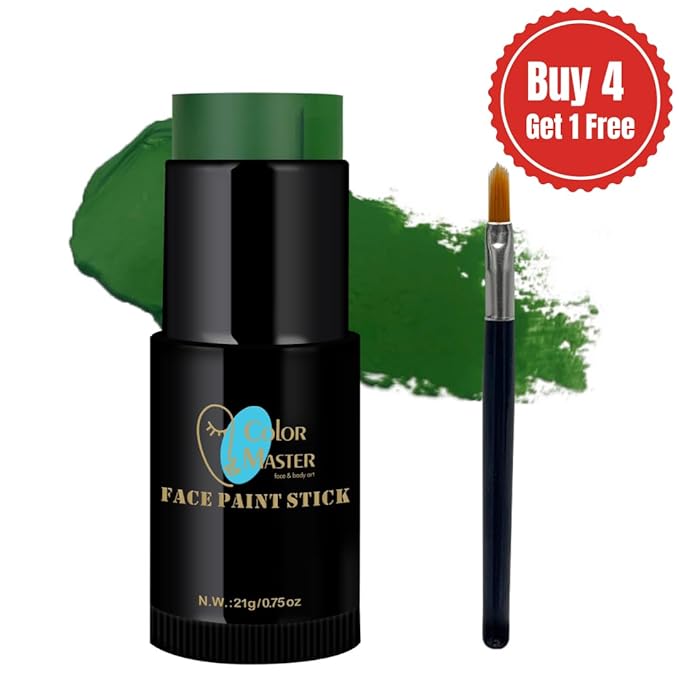 ColorMaster Green Eye Black Face Body Paint Stick (0.75oz) | Face Paint, Body Paint, & Foundation Cream Makeup