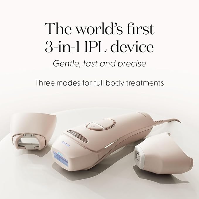 Smoothskin Pure Switch IPL Laser Hair Removal with Sapphire Pro Ice Cooling in Soft Pink, The World’ First 3-in 1 IPL, for Body, Face, Bikini, Alternative to Laser, Corded