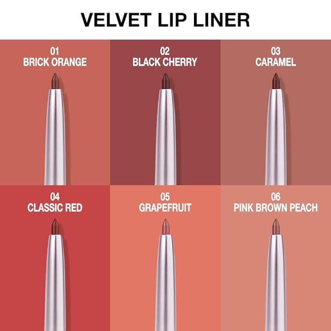 evpct Silky Smooth Lip Liner Pencil Retractable, Caramel Lip Liner Creamy Long-Lasting Formula for Precision Contouring Matte Velvet Pigmented Rich Lip Colors Crayon Lipstick 03