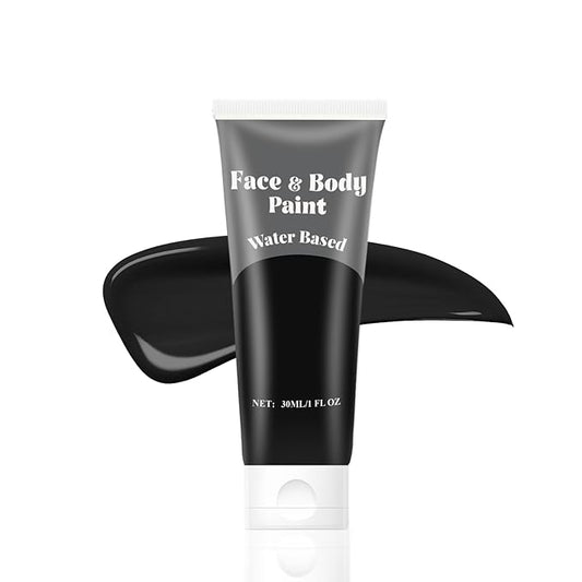 Black Face Body Paint,Water Based Cream Face Paint Halloween Makeup,Black Face Paint For Adult Carnival Cosplay Halloween SFX Skull Joker Zombie Vampire Skeleton Goth Makeup