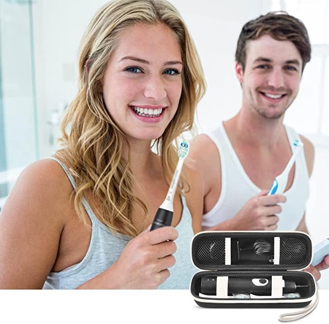 Toothbrush Travel Case Compatible with Oral-B Pro 1000 2000 3000 3500 5000 7500/ for Philips Sonicare ProtectiveClean 4100 6100 5100 6500 7500 Rechargeable Electric Toothbrush (Box Only) -White Zipper