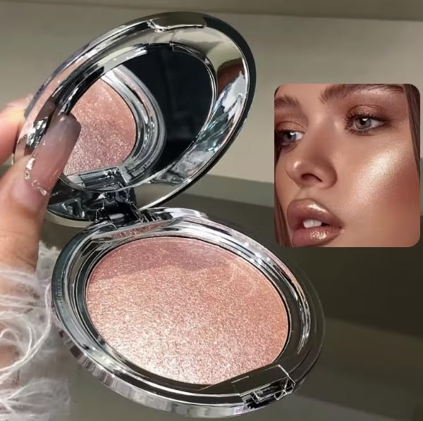 Champagne Gold Highlighter – Waterproof Metallic Glow Cream for Face & Body | Warm Sunlit Shimmer with Silky Texture | Long-Lasting Radiant Finish, Glowing Contour for Daily or Party Makeup