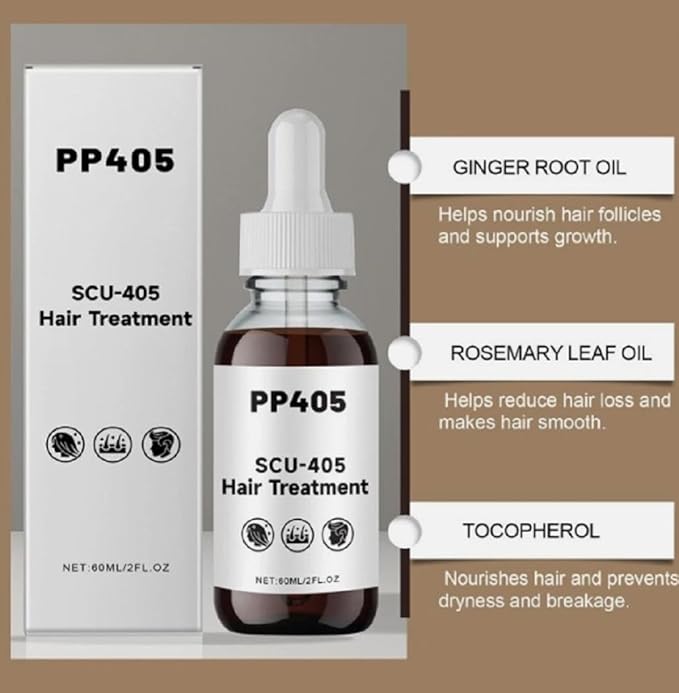 PP405 Hair Treatment | SCU-405 Hair Growth Oil, Fast-Absorbing & Non-Greasy, Hair Growth Serum for Women & men, for All Types-2.11 FL OZ (60ML)