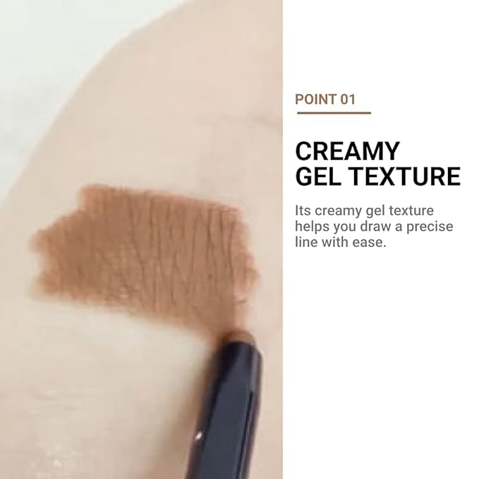 ETUDE Proof 10 Gel Pencil Liner, Eyeliner with Wearable Shades, Sharpenable Tip, Creamy Gel Texture, Waterproof & Sebum-Proof Precision Liner, Korean Makeup, Beauty, Dark Cacao (0.011 Ounce)