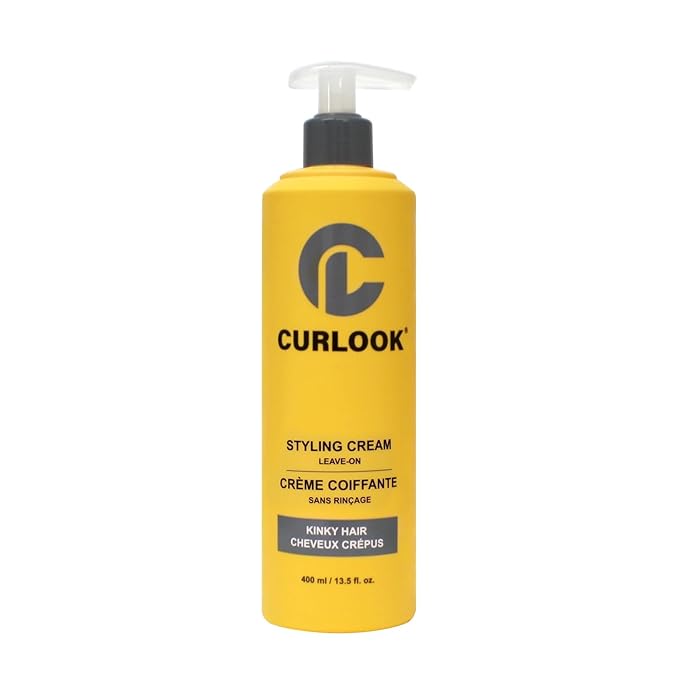 CURLOOK Kinky-Coily Hair Leave-in Styling Cream - Silicone Free With Niacinamide, Creatine, Minerals, Triolein Oil, Shea Butter, Murumuru Butter and Scalp & Plant Extracts - Made in Canada