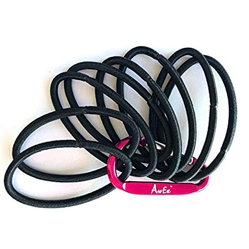 AwEx Strong Hair Bands - 50 PCS,0.16 inch(4 mm) Thick,5.5 inches(140 mm) Long Hair Ties-No Metal Hair Elastics-No Pull Ponytail Holder for Women,Girls-Great for Medium Hair