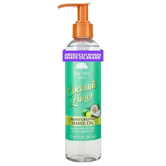 Tree Hut Coconut-Lime Moisturizing Shave Oil, Gel-to-Oil Formula, Ultra Hydrating Barrier for a Close, Smooth Shave, For All Skin Types, 7.7 fl oz