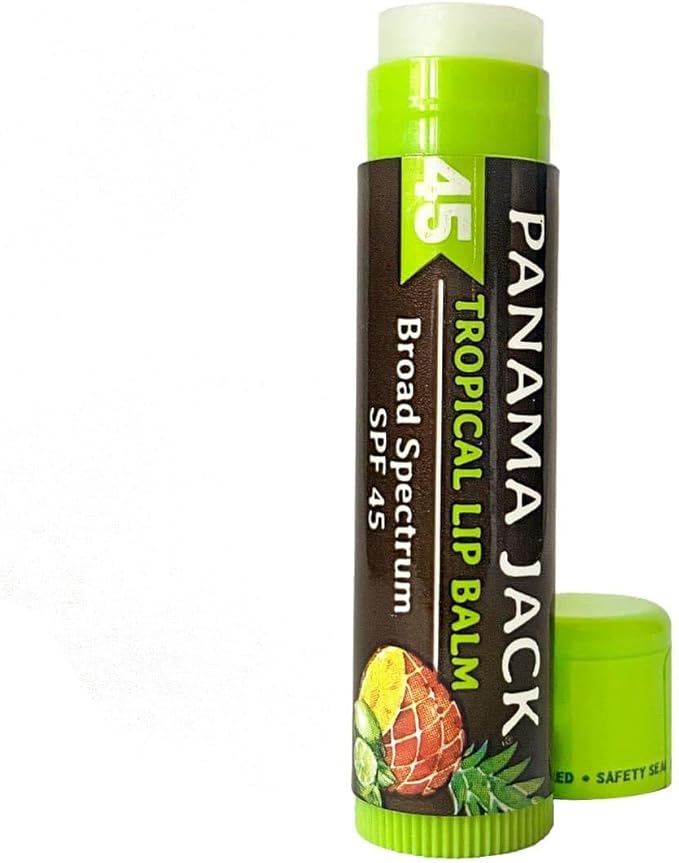 Panama Jack Sunscreen Lip Balm - SPF 45, Flavor Pack, Broad Spectrum UVA-UVB Sunscreen Protection, Prevents & Soothes Dry, Chapped Lips (5 Pack)