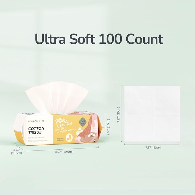 Disposable Face Towel 200 Cont, 7.9"X7.9"Clean Face Towelettes for Washing Face, 100% Cotton Soft Dry Wipe, Biodegradable Face Towels & Facial Tissuel Travel Size for Cleaning,Makeup Removal