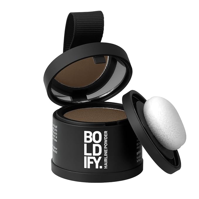 BOLDIFY Hairline Powder - Root Touch Up Hair Color for Gray Coverage - Bald Spot Concealing Hair Powder for Women & Men - 24-Hour Stain-Proof - Light Brown