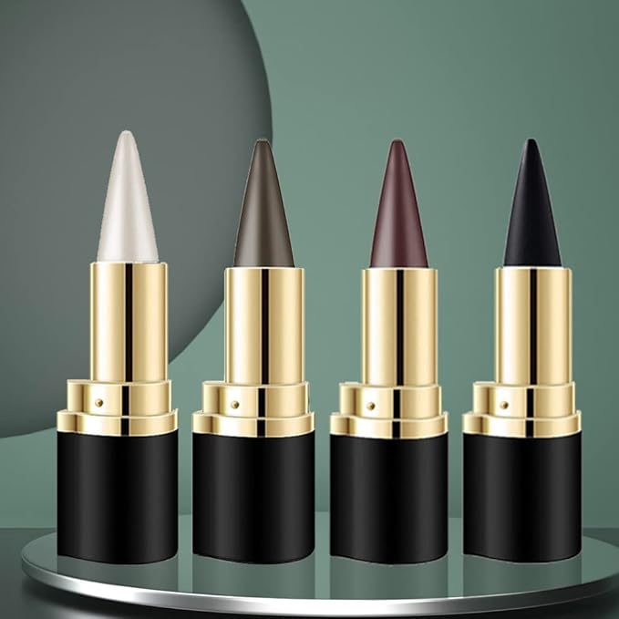 evpct 4Pcs Black Silver Grey Brown Gel Eyeliner Pencil Eye Face Paint Sticks Makeup Set, Natural Black Gel Eyeliner Cream Waterproof Crayon Pencils Applicator Tool