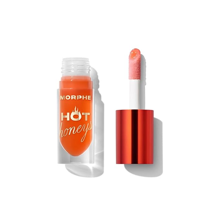 Morphe Hot Honeys Volumizing Lip Oil Plumper - Hydrating Lip Gloss for Women with Manuka Honey + Chili Extract - Makeup for Tingling Volume & Glossy Sheer Tint - Heat Swarm (0.15 fl oz)