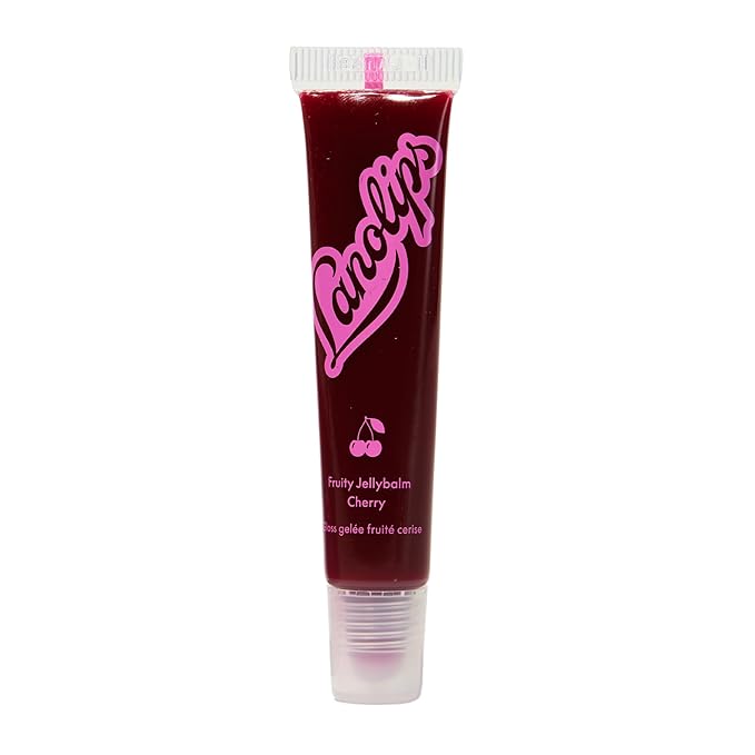 Lanolips Fruity Jellybalm - Tinted Lip Balm to Deepen, Brighten & Enhance - Moisturizing Lanolin Lip Balm & Jelly Lip Gloss - Everyday Lip Makeup - Cherry (10g / 0.35oz)