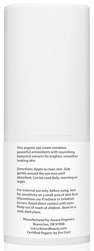 Amara Organics Kakadu Plum Vitamin C Eye Cream - USDA Certified Organic Skin Care - 0.5 fl oz
