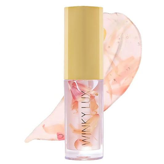 Winky Lux Flower Petal Hydrating Lip Oil - Non-Sticky Lip Gloss for Dry & Damaged Lips, Enhances Shine - Softening Glow Lip Oil - Vegan, Paraben-Free
