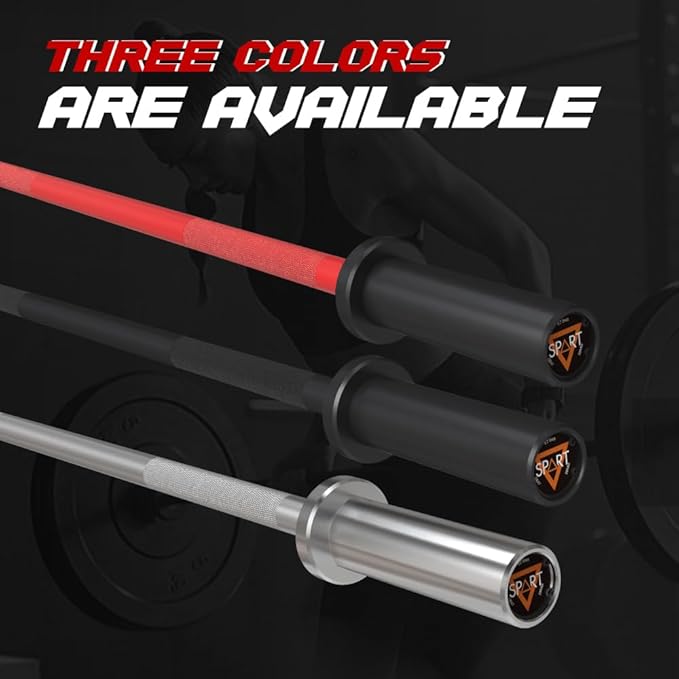 4FT Olympic Barbell Bar 47Inch Straight 2 Collars, 500Lbs Capacity 2 Inch