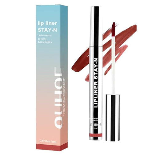 GECOMO Lip Liner Peel Off Lip Liner Tattoo, Peel Off Lip Stain, Long Lasting Lip Stain Peel Off Lip Liner Tattoo Highly Pigmented Lip Tint Stain - Wine Red