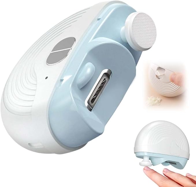 Electric Smart Nail Clippers for Adults Seniors, 3 Speeds Strong Power Automatic Nails Trimmer with Polisher, Light, Clip Storage, Rechargeable Toenail Clippers for Thick Toenails
