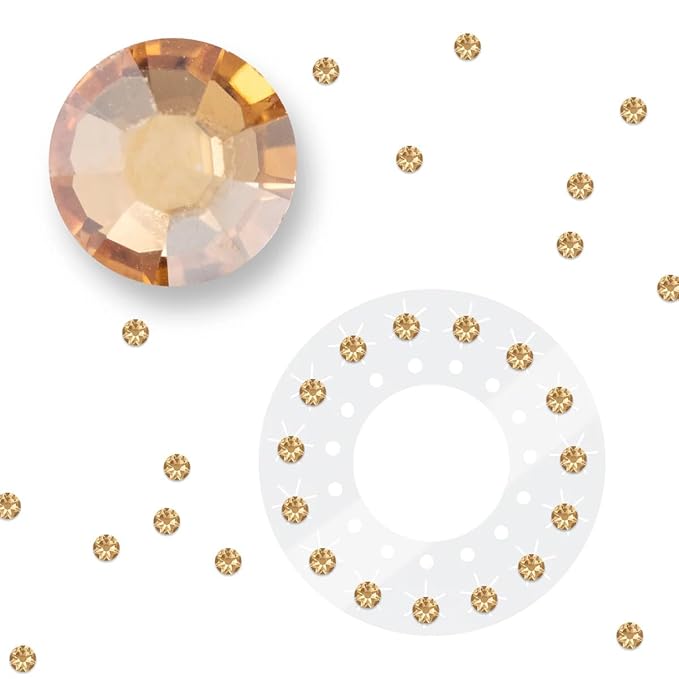 blinger® Shimmer Crystal Refill Pack – as seen on Shark Tank | 5 Discs – 75 Precision-Cut Glass Crystals | Hair-Safe Accessories | Styling Tool Not Included| Golden Honey 5 mm