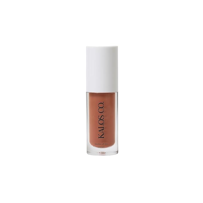 Kalos Co. Tinted Lip Oil with Tallow & Lanolin – Hydrating Balm-Gloss Hybrid with Cherry Seed Oil & Castor Oil – Natural Mineral Pigments, Nourishing Moisture, Non-Sticky Shine (5 Shades) (Poppy)