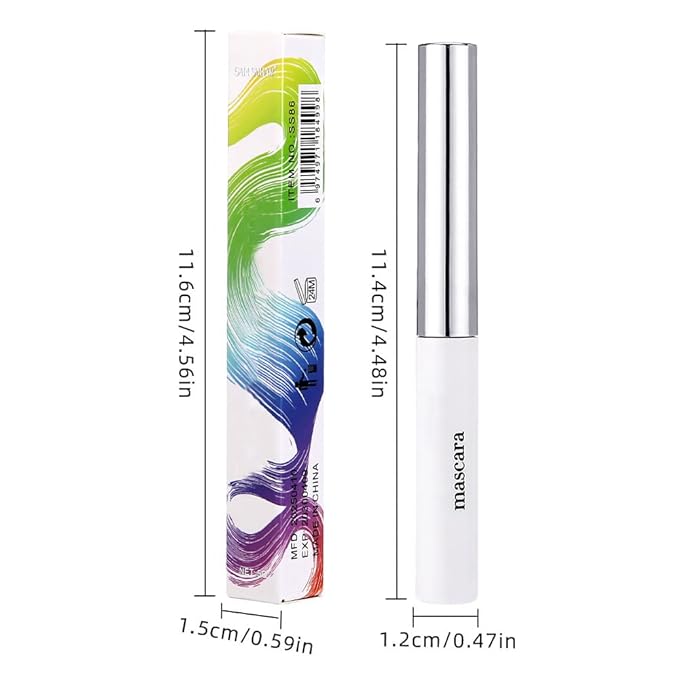 Colored Mascara for Eyelashes, Voluminous Colorful Mascara, Pink Purple Blue Green Red White Black Brown Lash Pack - Lengthening, Defining, Curling, Multiplying Formula (12#-Black)