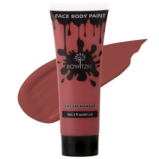 Bowitzki Face and Body Paint 2oz Cream Makeup 60ml Water Based Face Painting Special Effects For Adults Halloween Christmas Party Stage Cosplay (Brown)