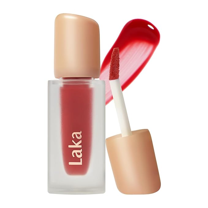 Laka Fruity Glam Tint, 4.5g/0.15oz, Glowing Lip Stain with Wide Color Spectrum, Hydrating & Lightweight Texture, Buildable Color, Non-Sticky, Vegan, K-Beauty (#116 Candid)